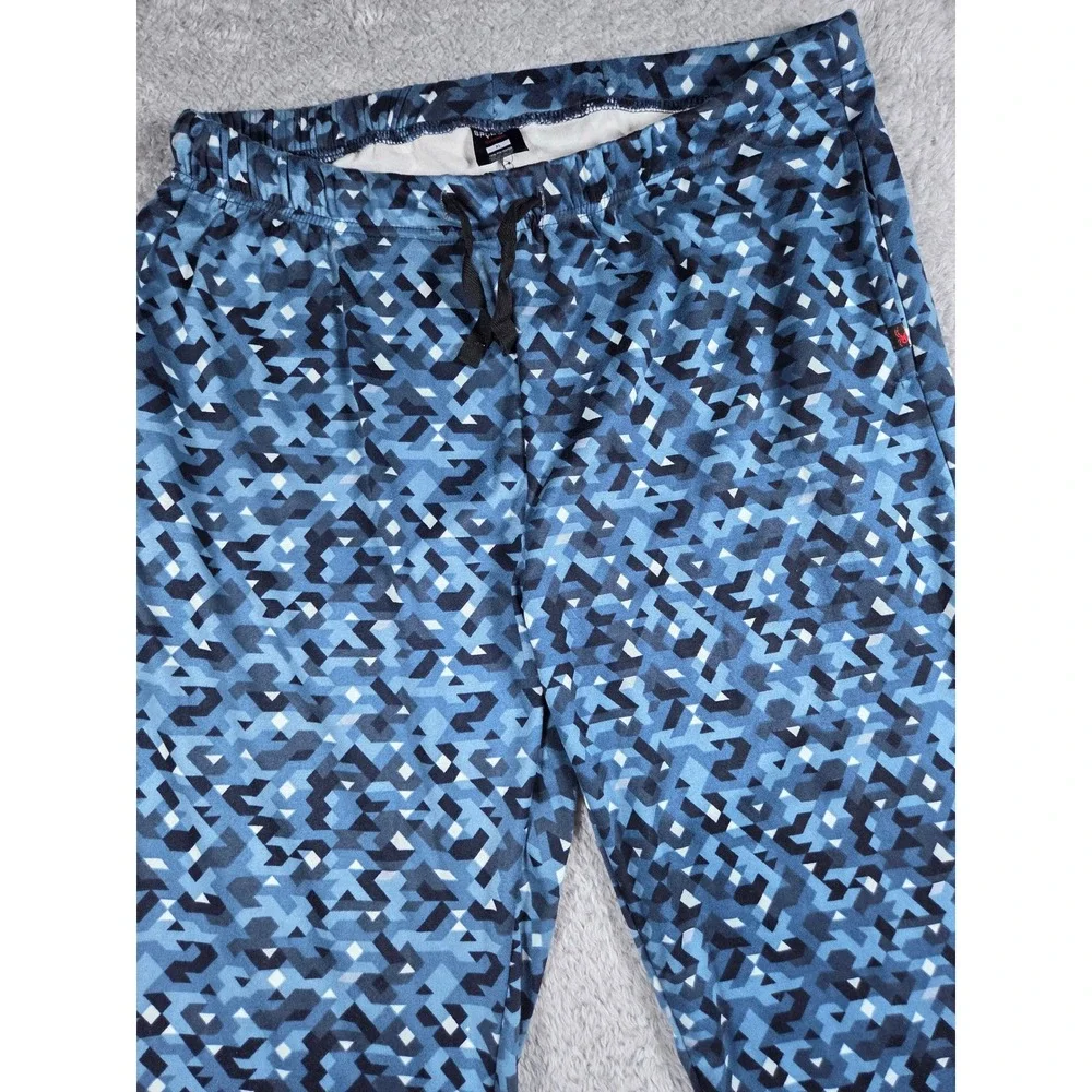 Spyder Pajama Pants XL Blue Geometric Print Mens Sleepwear Lounge Drawstring - Picture 1 of 7